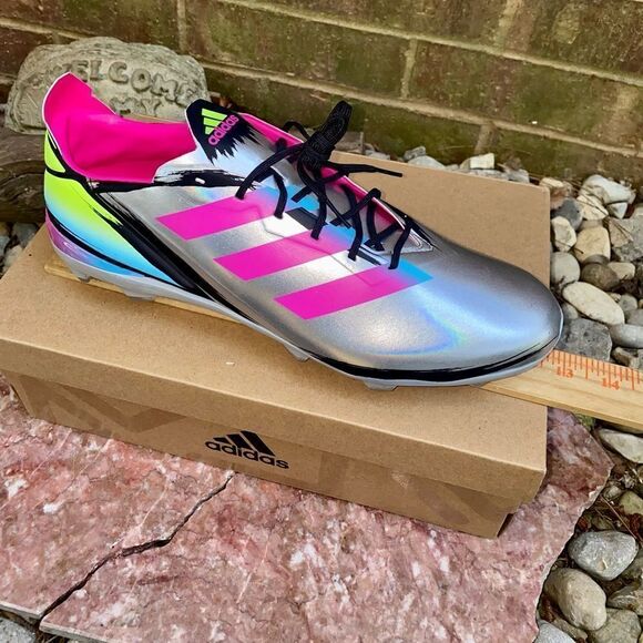 Adidas GAMEMODE Men's Soccer FIRM GROUND Cleats GY7535 Silver Metallic New Sz 13 - Picture 8 of 12